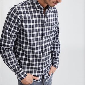 Men’s Frank & Eileen Black and White Plaid Luke Button Down - Size Large